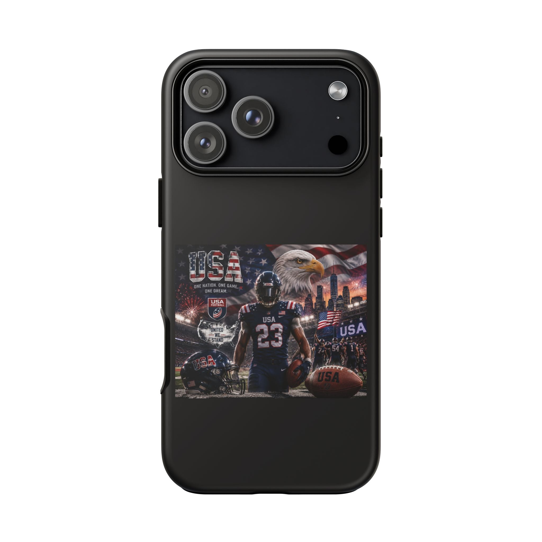 Patriotic Football Tough Case – USA Eagle & Player Phone Case