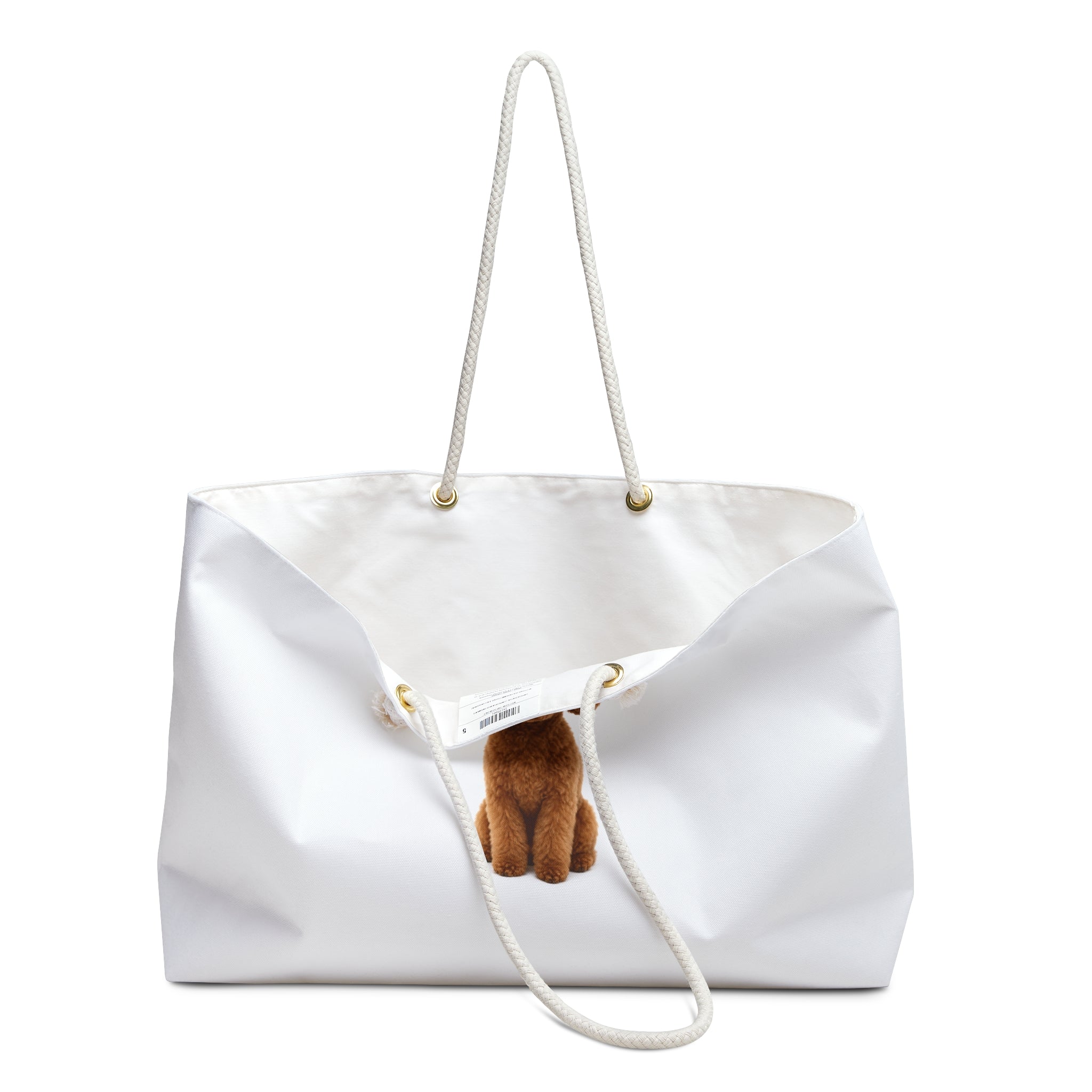 Brown Toy Poodle Puppy Weekender Bag | Cute Dog Tote for Travel
