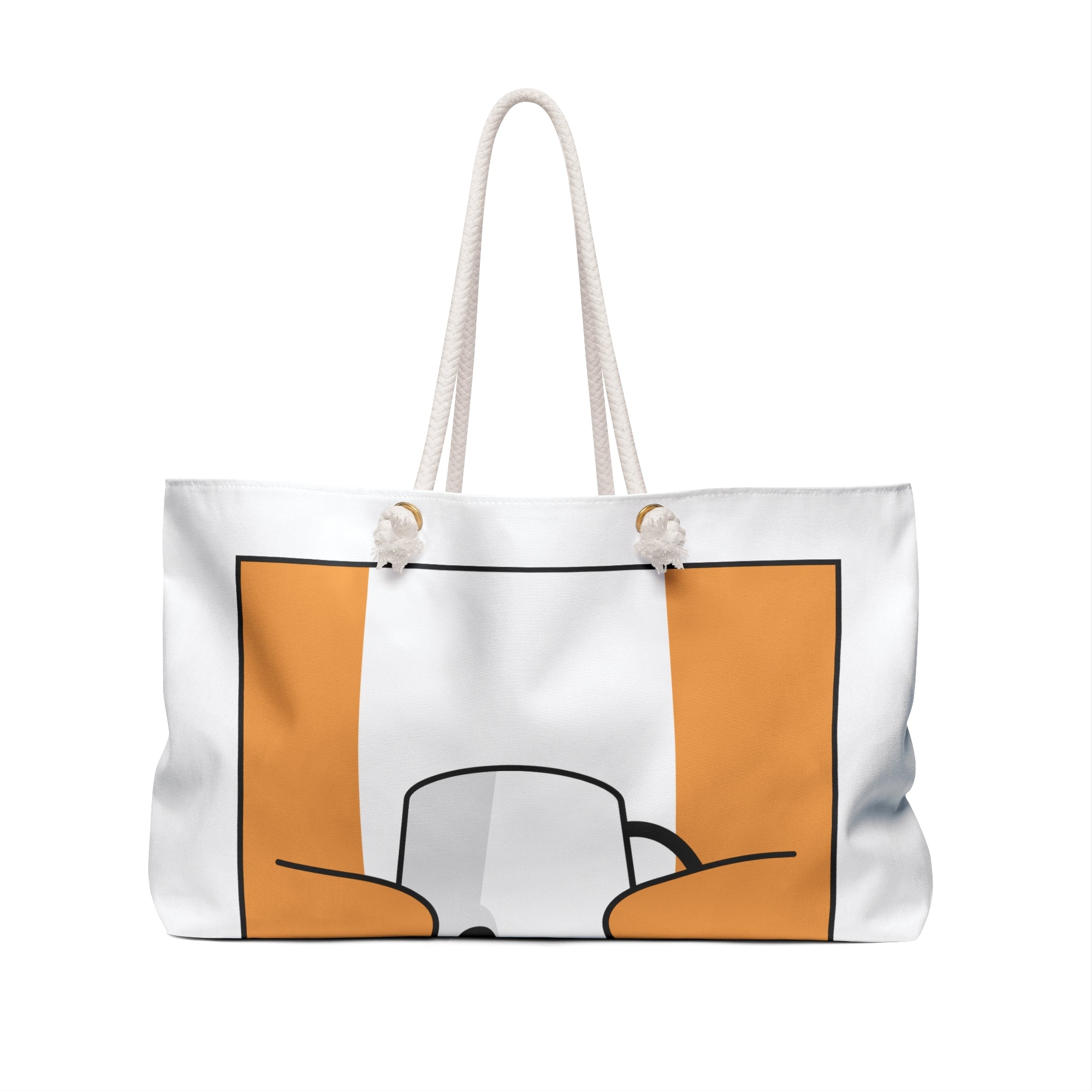 Cute Orange Cat Face Weekender Bag | Cartoon Cat Tote | Travel Beach Bag