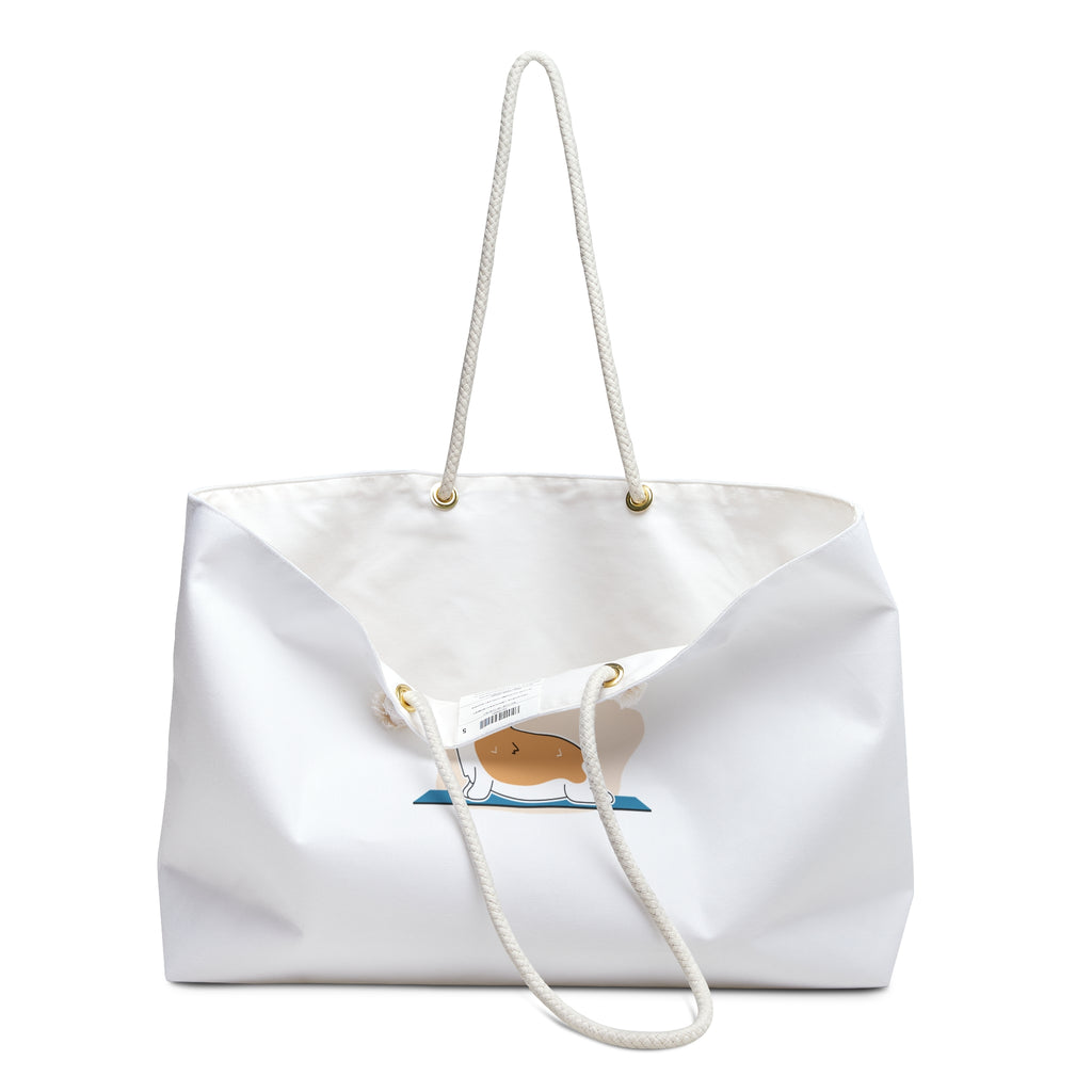 Corgi Stretch Illustration Weekender Bag | Cute Dog Travel Tote