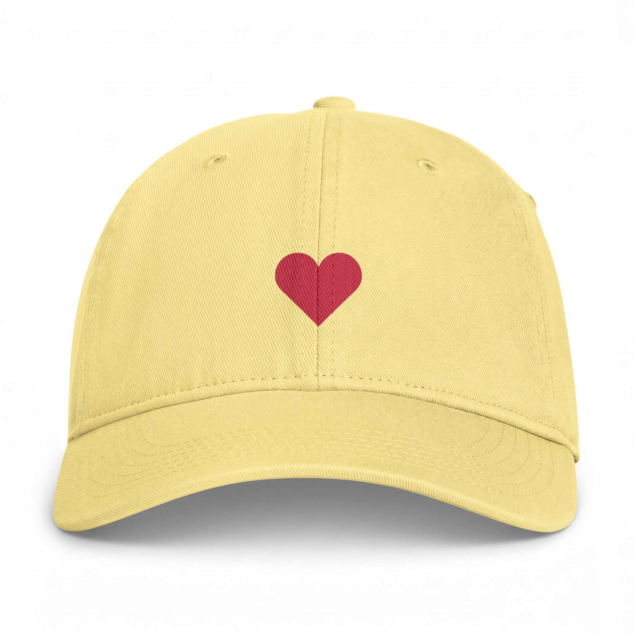 Embroidered Red Heart Cap — Washed Coastal Dad Hat