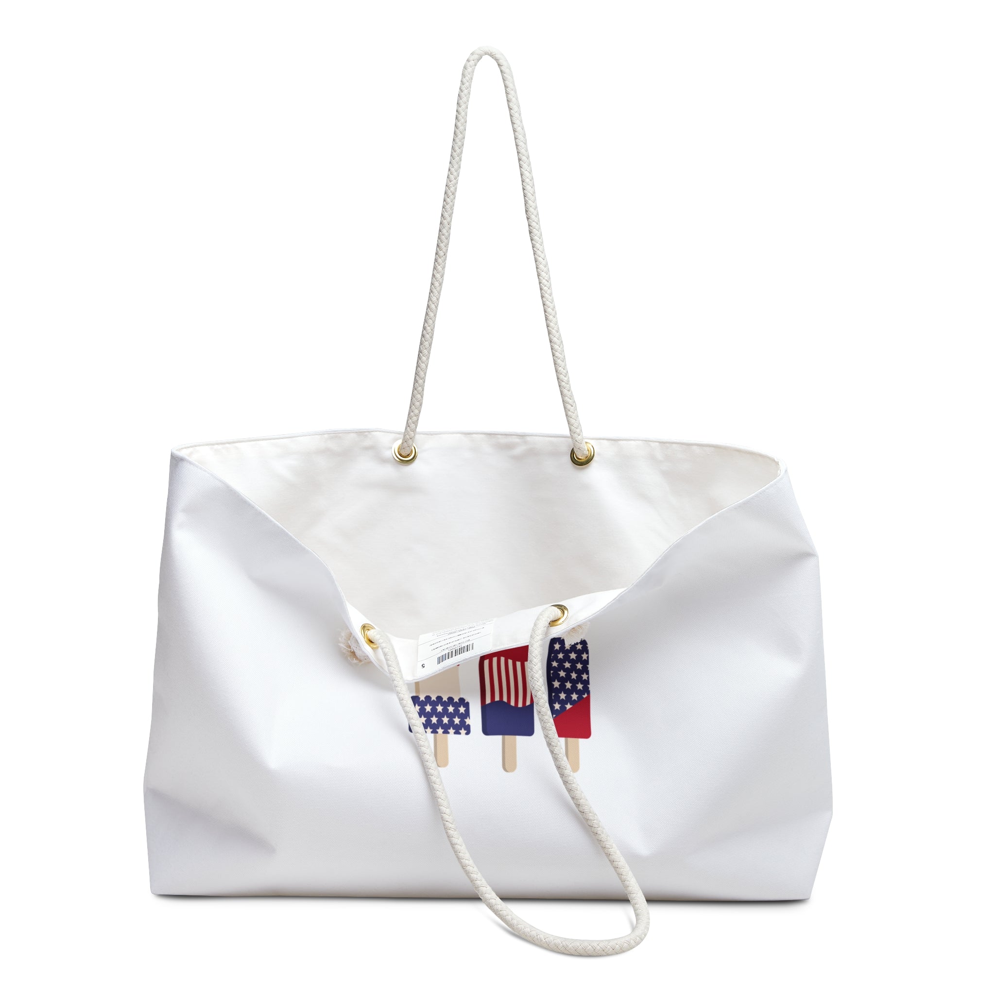 Patriotic Popsicle Weekender Bag | Fourth of July American Flag Beach Tote