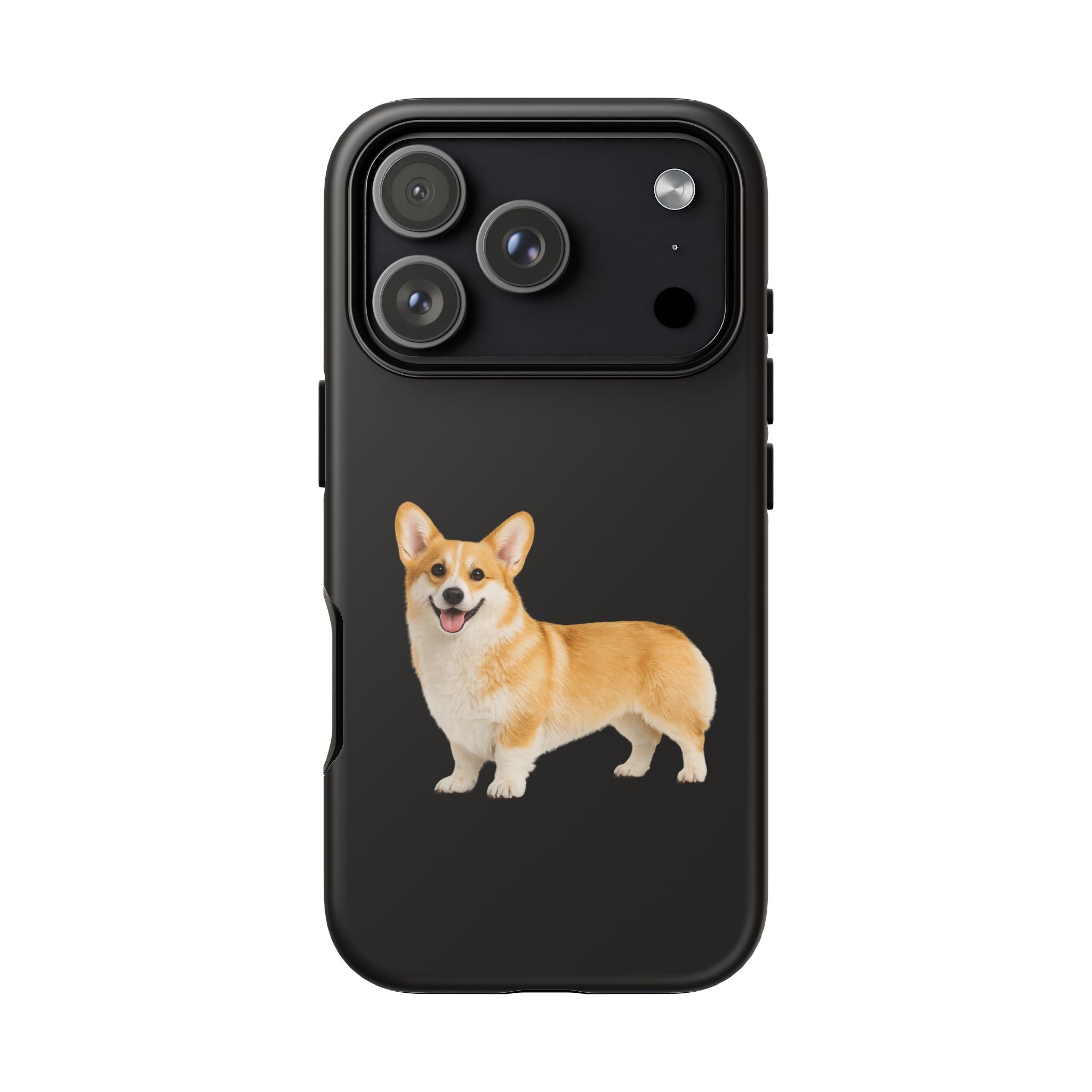 Corgi Tough Phone Case — Glossy Black Protective iPhone Cover