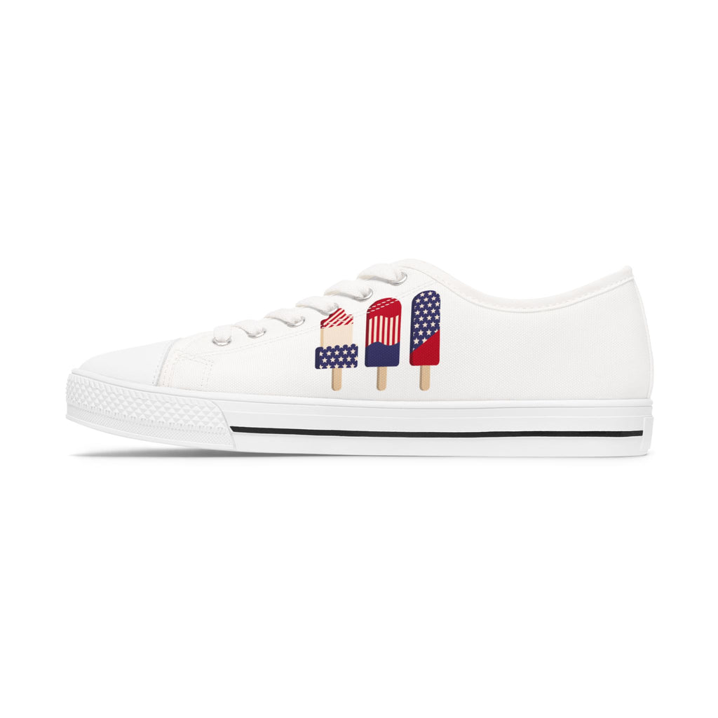 Patriotic Popsicles Women's Low Top Sneakers | American Flag Ice Cream Shoes
