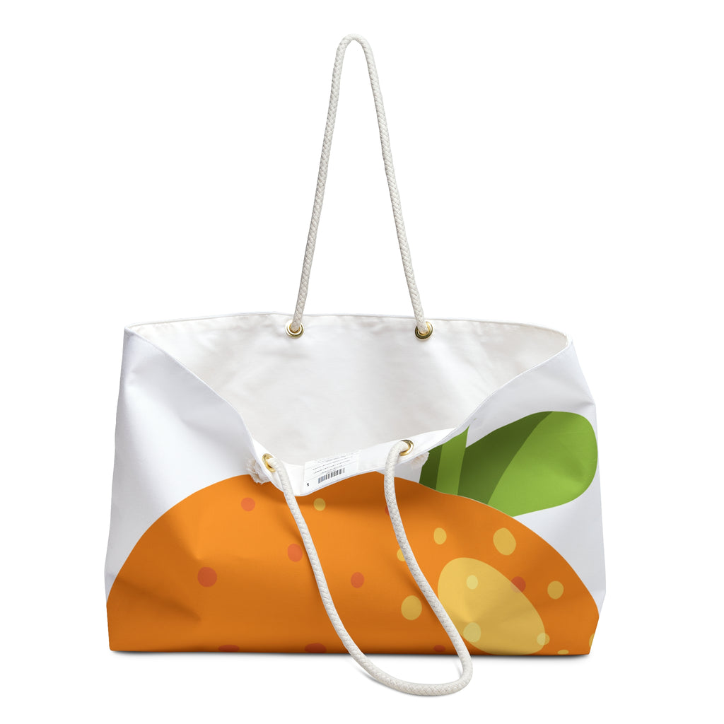 Orange Citrus Illustration Weekender Bag | Fruit Tote Travel Bag
