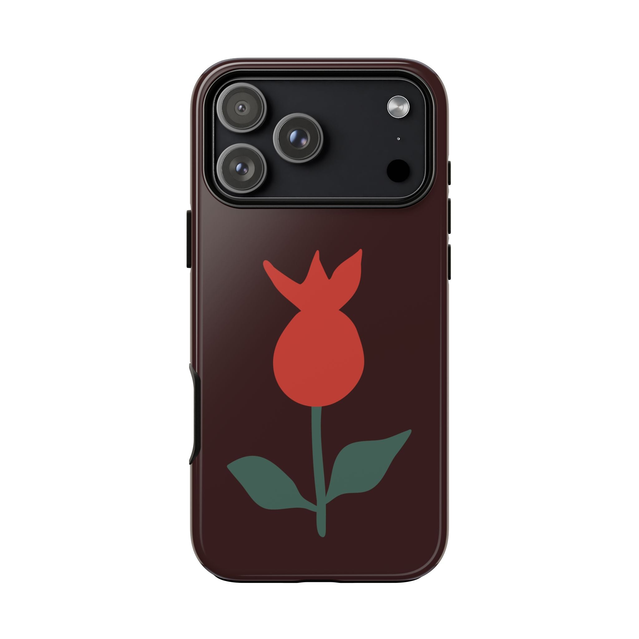 Floral Tulip Phone Case — Minimal Red Blossom Protective Cover