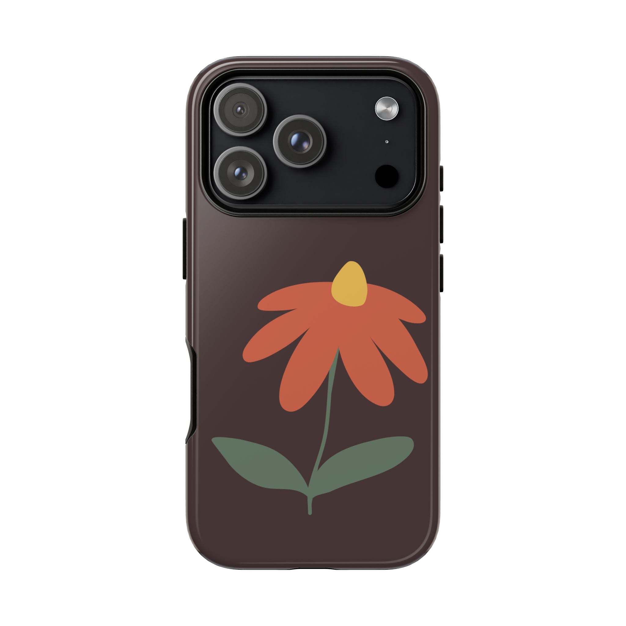 Tough Cases Floral Phone Case — Retro Orange Flower Protective Cover