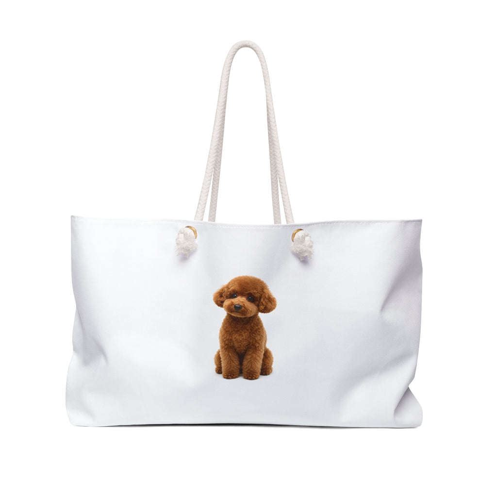 Brown Toy Poodle Puppy Weekender Bag | Cute Dog Tote for Travel