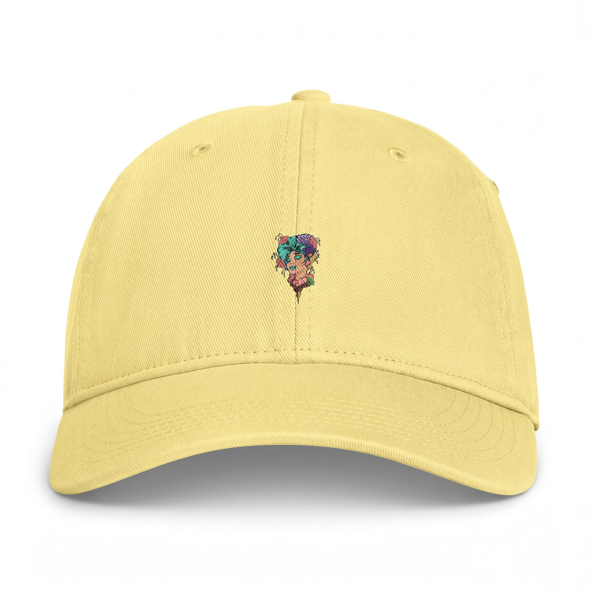 Coastal Washed Cap - Embroidered Tropical Floral Heart Dad Hat