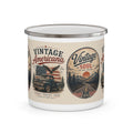 Vintage Americana truck enamel mug | Retro patriotic camping mug