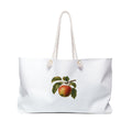 Vintage Peach Illustration Weekender Bag | Botanical Fruit Tote