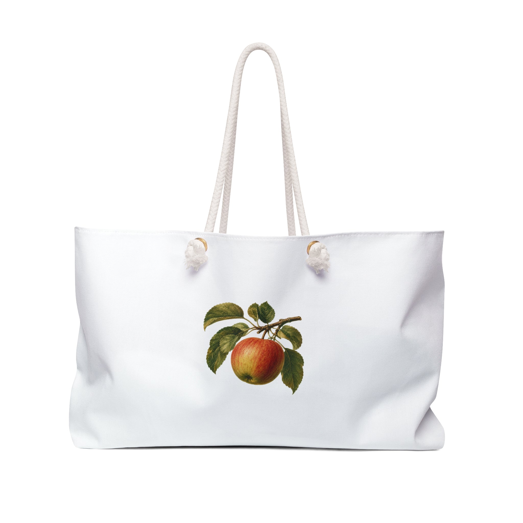 Vintage Peach Illustration Weekender Bag | Botanical Fruit Tote