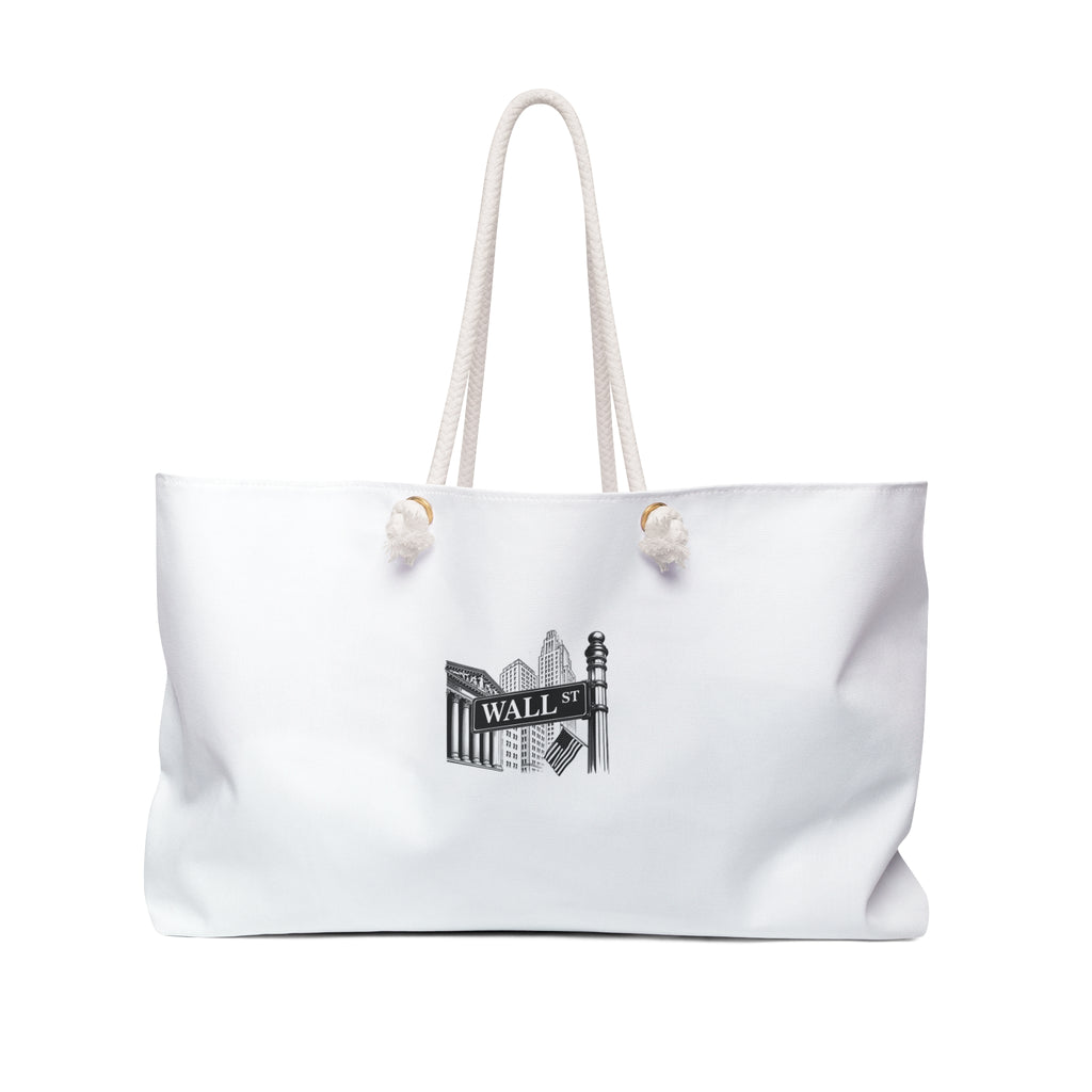 Wall Street skyline Weekender Bag | financial district cityscape tote
