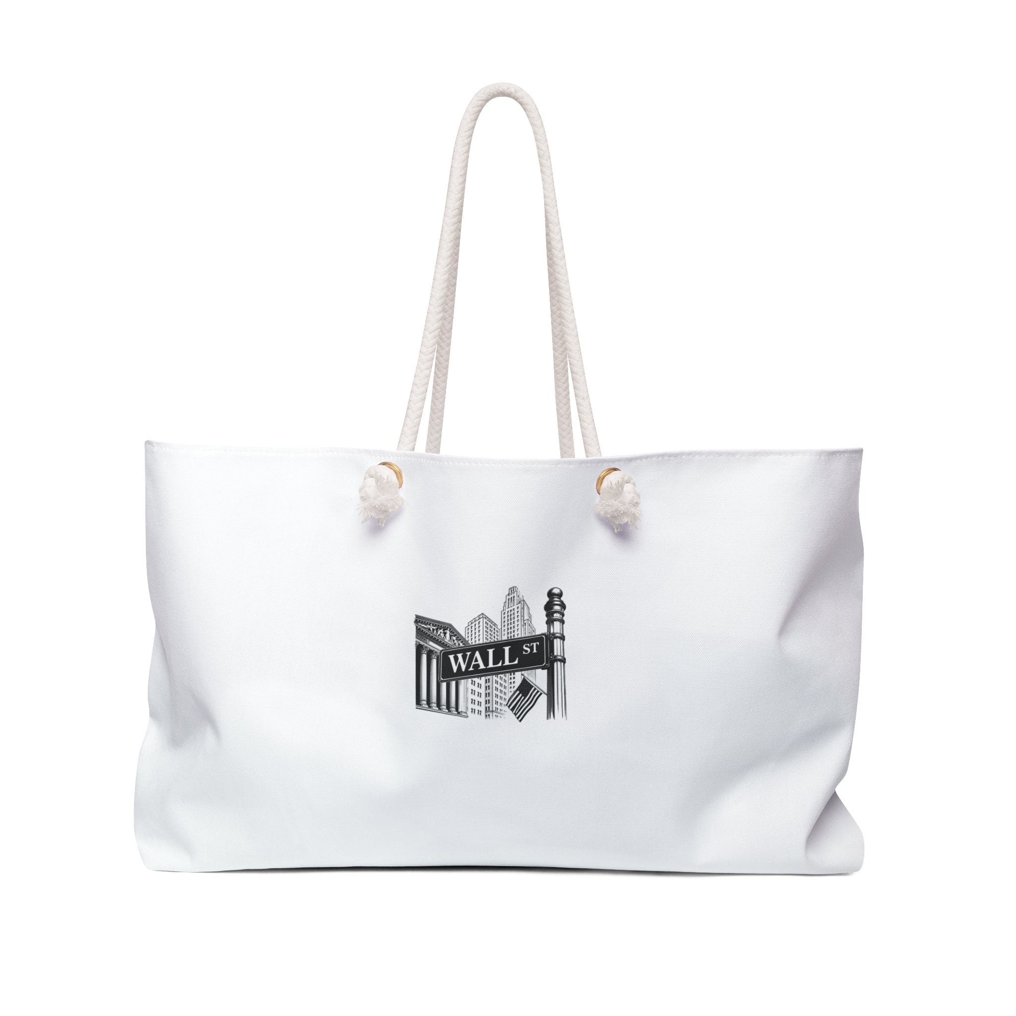 Wall Street skyline Weekender Bag | financial district cityscape tote