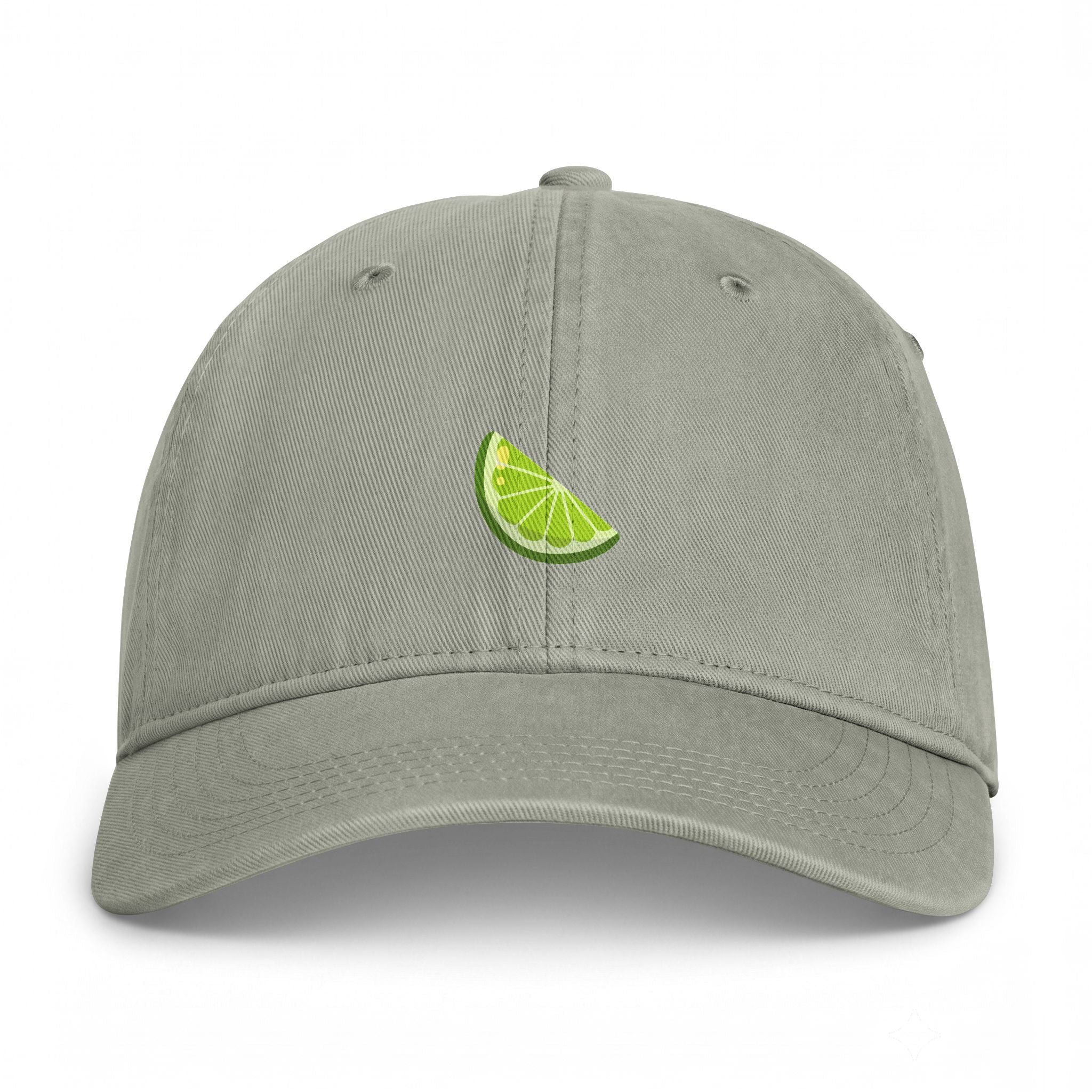 Lime Slice Dad Hat — Washed Coastal Baseball Cap