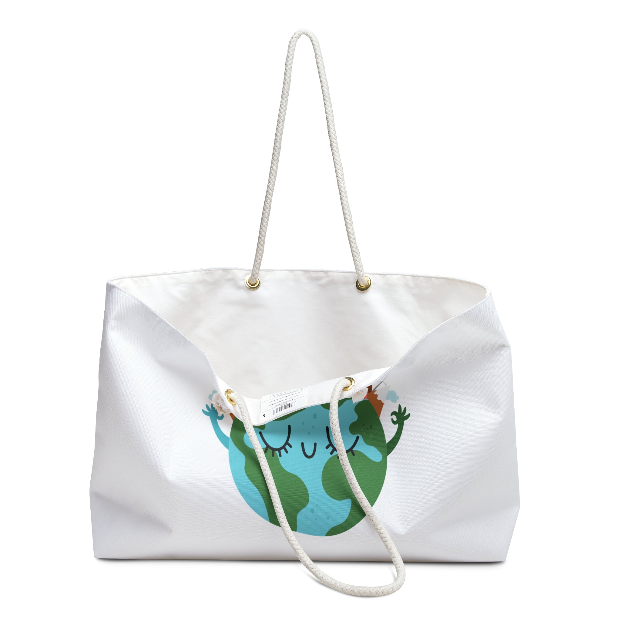 Sleeping Earth with Flowers weekender bag | Eco Nature Illustration
