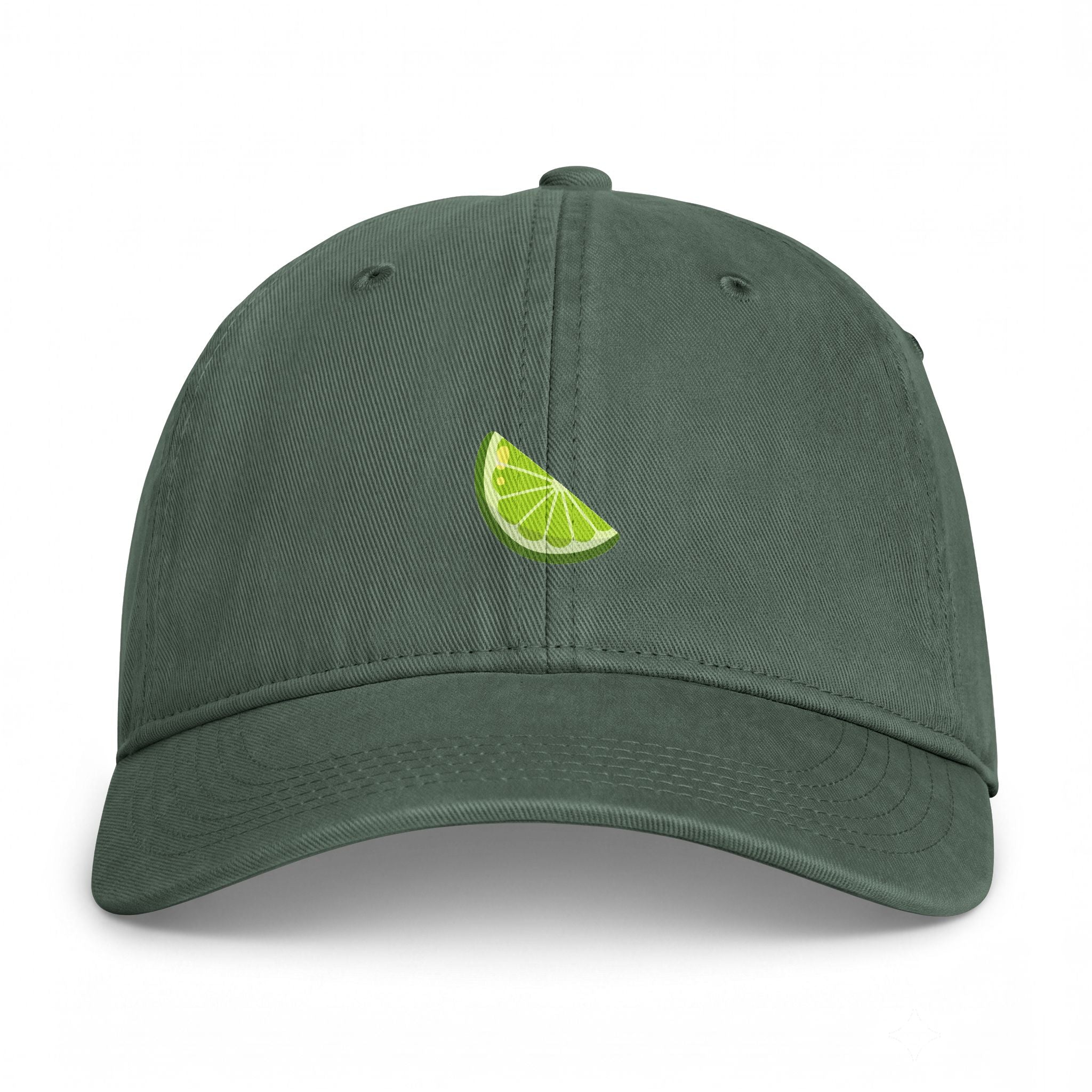 Lime Slice Dad Hat — Washed Coastal Baseball Cap