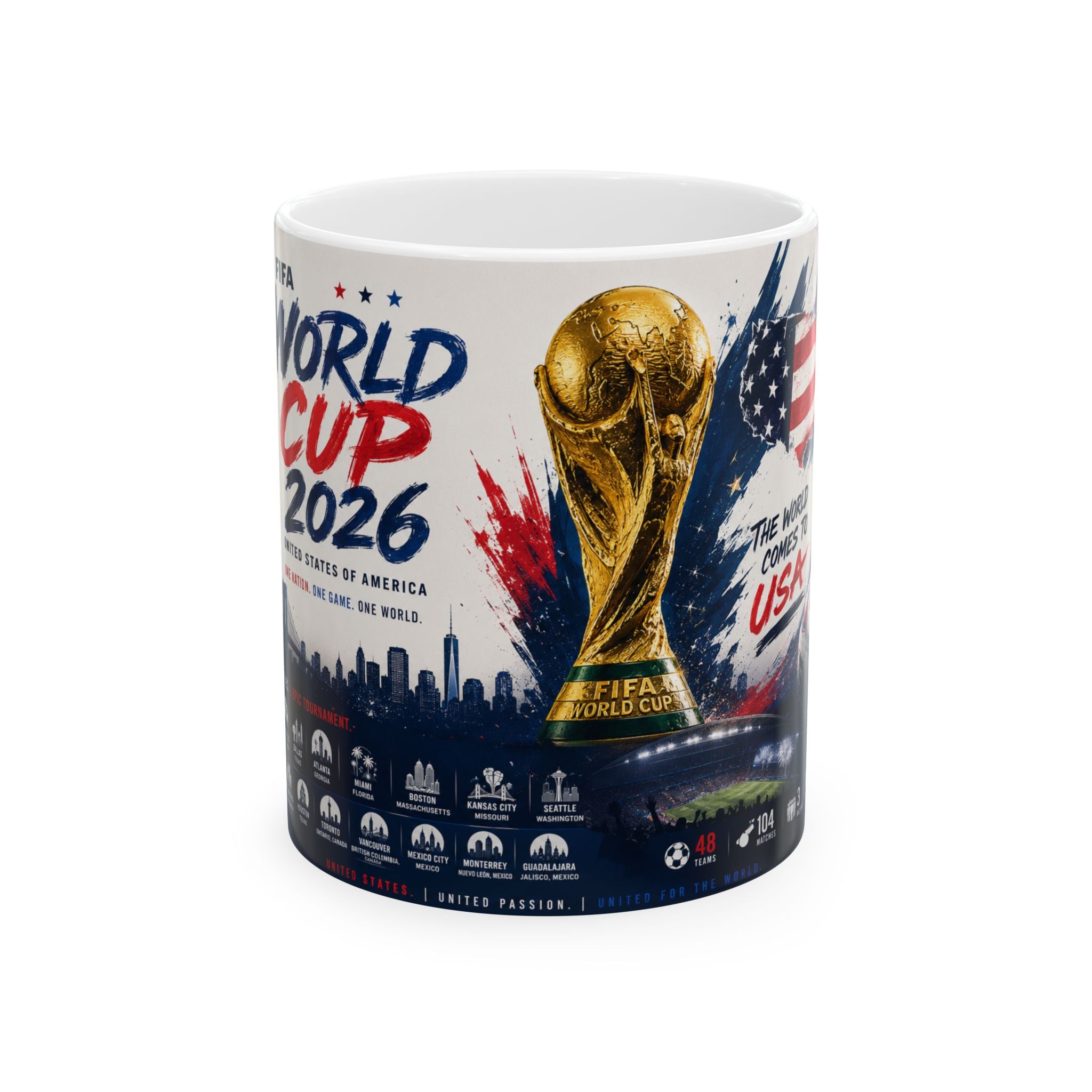 World Cup 2026 trophy USA flag Mug | Soccer World Cup 2026 Ceramic Mug