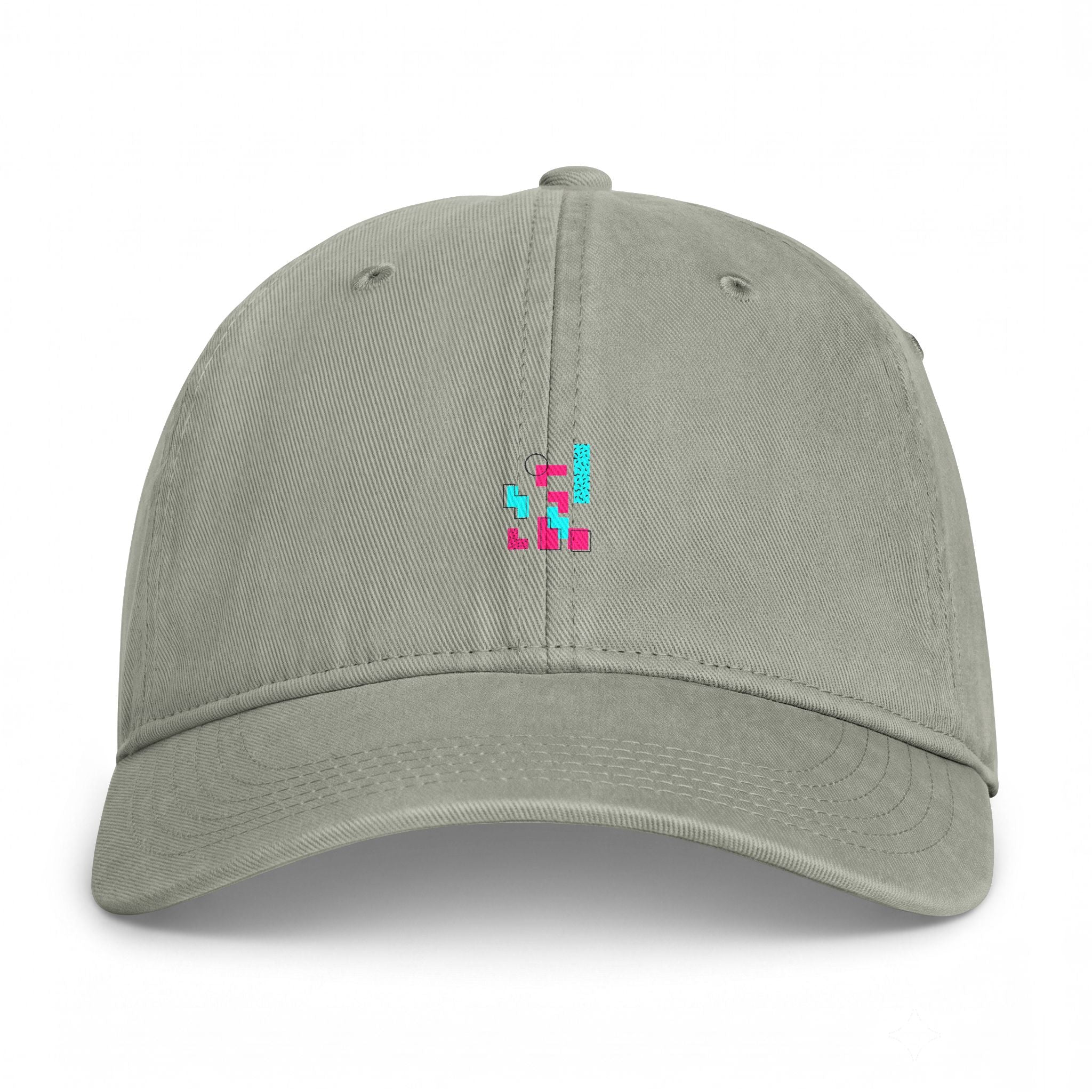 Coastal Washed Cap — Minimal Pixel Wave Dad Hat