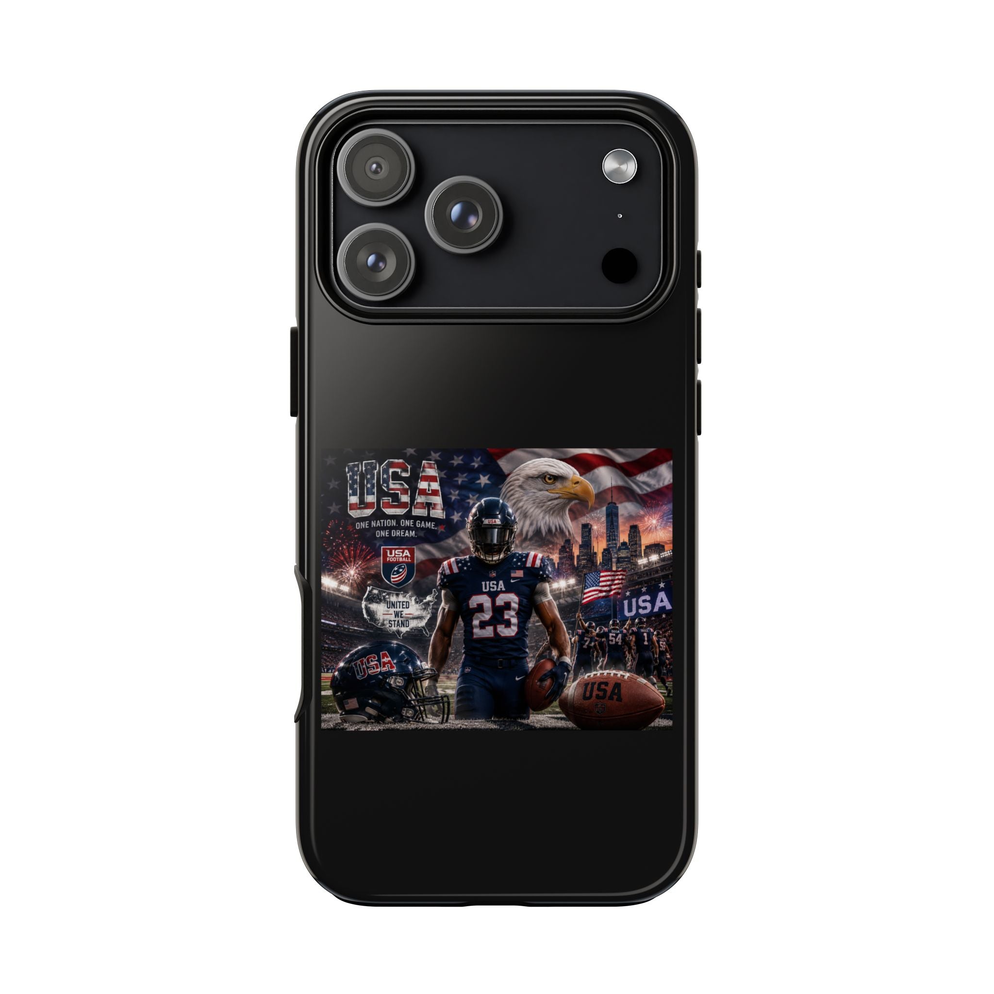 Patriotic Football Tough Case – USA Eagle & Player Phone Case
